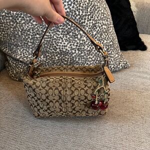 Coach Vintage Mini Signature Monogram Brown Tan Bag